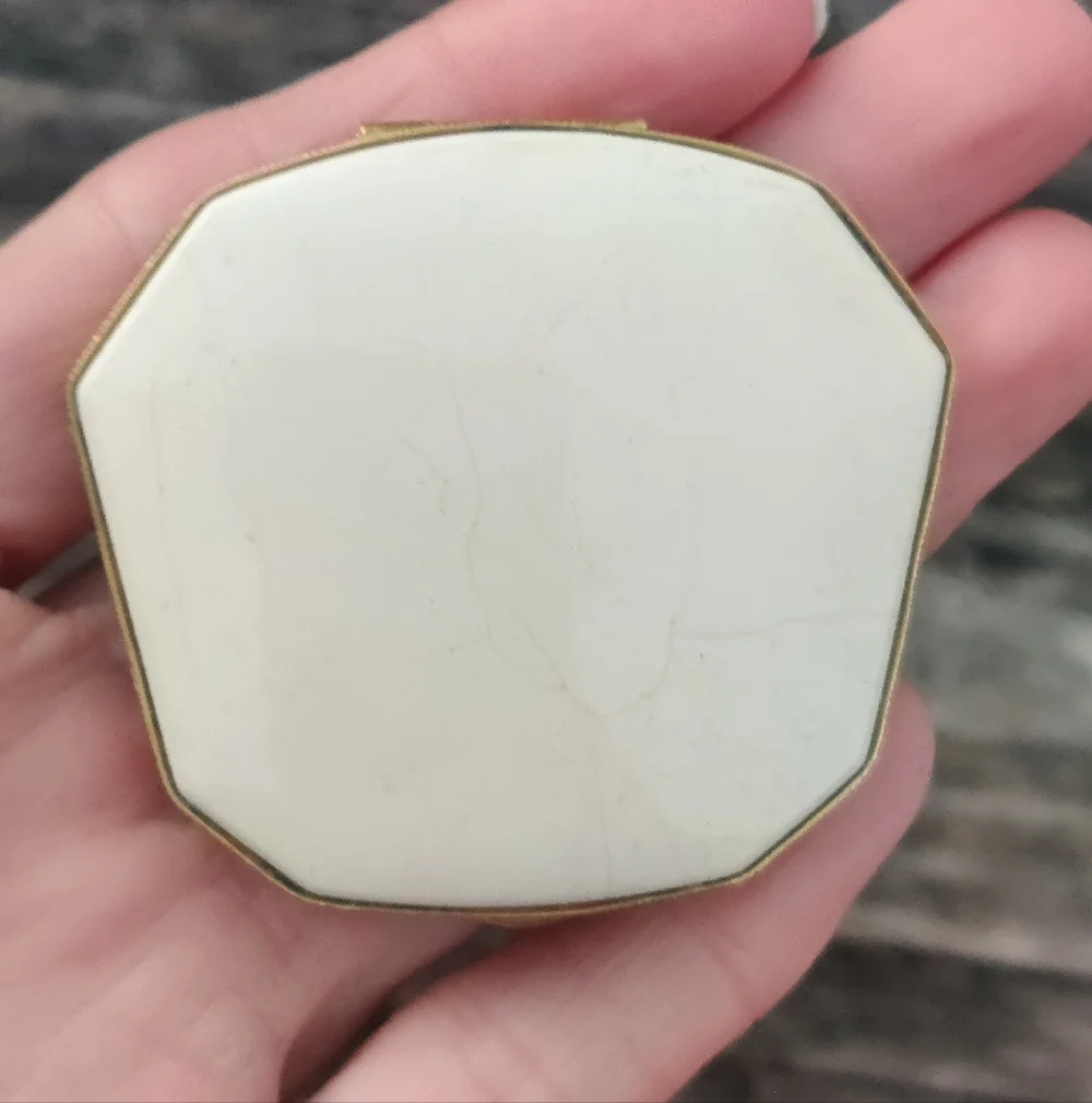 Antique Guilloche Enameled Compact